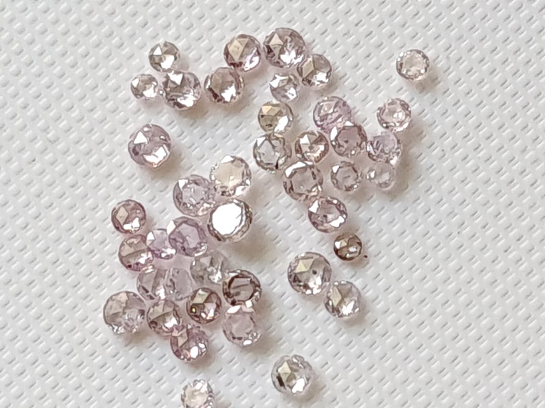 Pink Roses Cut Pink Rose Cut Diamond, CONFLICT FREE 1.7-2.5mm Natural Pink Rose Cut ...