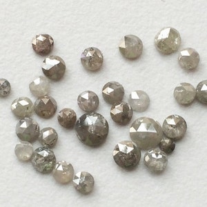Light Gray Rose Cut Natural Diamond Loose, 2.5-3mm Calibrated Light Gray Rose Cut Diamond, Melee Diamond For Jewelry (2Pcs-8Pcs) - VICPA5063