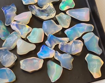 Ethiopian Opal Rough Natural Opal for Ring / Earrings/ Necklace / Jewelry Loose Fire Opal Gemstone Undrilled 8-13mm (5Pcs To 10Pcs)- PKSG248