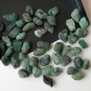 7-8mm Emerald Rough, Green Emerald Rough Stones, Rough Emerald Gemstones, Raw Emerald, Loose Raw Emerald 25Pcs T0 50Pcs Options PDG265 image 6