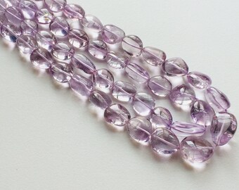 6x5mm To 13x10mm Pink Amethyst Plain Oval Beads, Pink Amethyst Smooth Oval Beads, Pink Amethyst For Jewelry (4.5IN To 9IN Options)