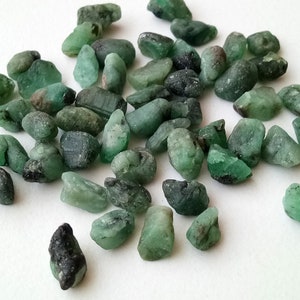 7-8mm Emerald Rough, Green Emerald Rough Stones, Rough Emerald Gemstones, Raw Emerald, Loose Raw Emerald 25Pcs T0 50Pcs Options PDG265 image 1