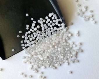 2-2.5mm Raw Grey White Diamonds Round, Loose Diamond Rondelle, Uncut Diamond, Rough White Diamond for Jewelry (1 Cts To 5 Cts Option)-PPKJ42
