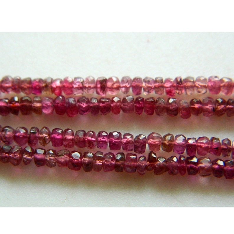 13 Inch Strand jewelry making, Faceted Rondells Beads 1 Strands Natural Pink Tourmaline Faceted 3mm Beads Tourmaline Gemstone beads