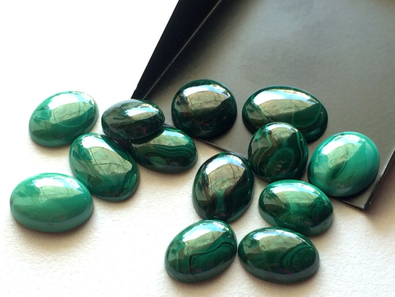 20x13mm To 13mm Green Malachite Gemstone Green Kidney Stone Etsy