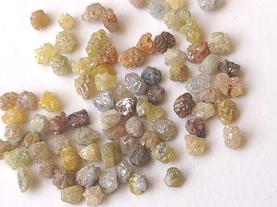 Multi Colored Rough Diamond Loose 3-4mm Mix Color Raw Uncut Diamonds ...