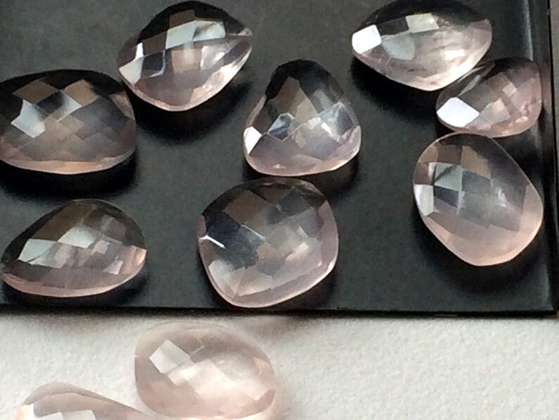 Rose Quartz Rose Cut Faceted Rose Cut Gemstones 12mm To 14mm 10 Pieces Rose Quartz
