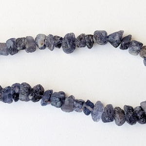 8-11mm Raw Iolite Beads, Loose Natural Rough Iolite Gems, Iolite Rough Nuggets, Natural Iolite For Jewelry, Iolite For Necklace 13 Inch
