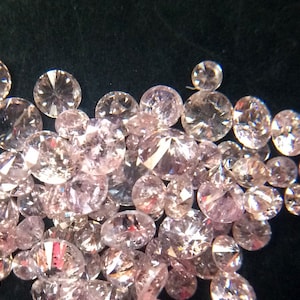 Pink Round Brilliant Cut Melee Diamond, 1-2mm Tiny Solitaire Diamond, Faceted Natural Loose Diamonds For Jewelry (10Pcs To 40 Pcs)-DS3621