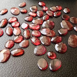 7-8.5mm Garnet Rose Cut Cabochons Natural Mozambique Garnet - Etsy