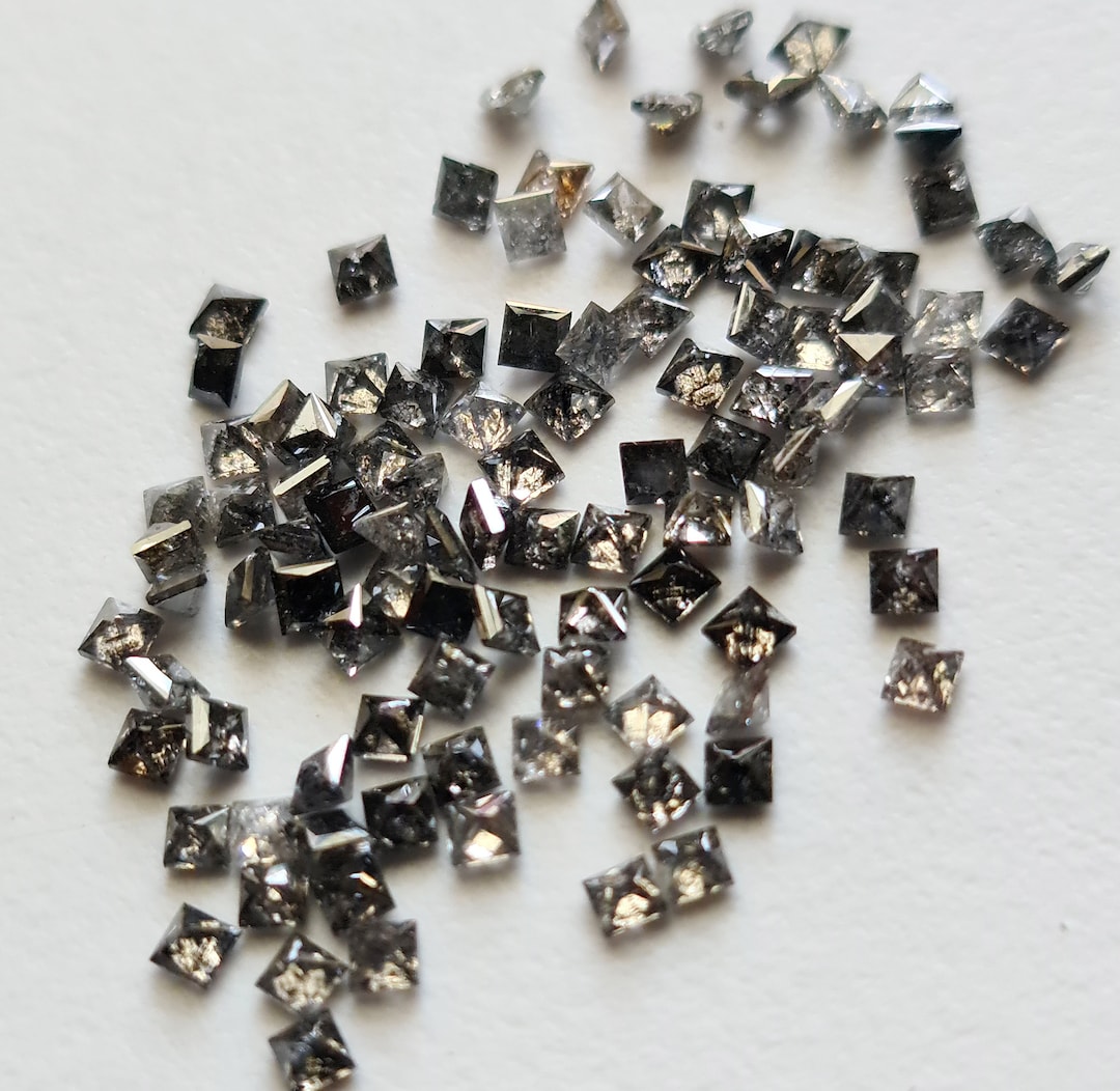 Salt and Pepper Diamond, CONFLICT FREE 2mm Salt and Pepper Diamond