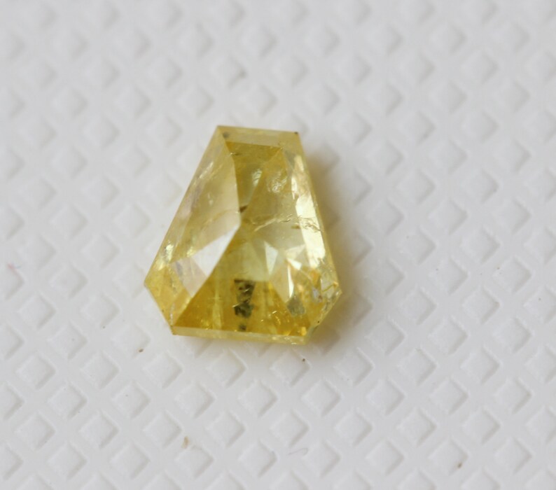 Yellow Shield Diamond, Natural Yellow Diamond Shield For Ring, Loose Diamond Shield Pendant, Diamond Shield for Engagement Rings, 4.8x4.3mm image 2