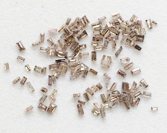 Cognac Brown Baguette Diamond, Rare 1.5-3 mm Champagne Baguette Cut Diamond, Rectangle Faceted MELEE Diamond for Jewelry (5Pcs-20Pcs)-DS3691