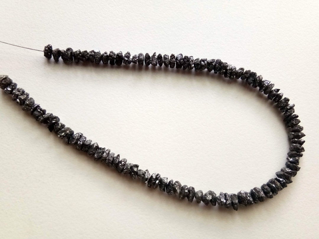 5mm Black Rough Diamond Beads, Black Raw Diamond Beads, 0.5mm Drilled ...