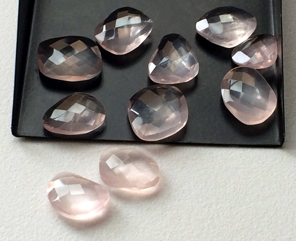 1214mm Rose Quartz Rose Cut Gemstones Rose Quartz Faceted Etsy
