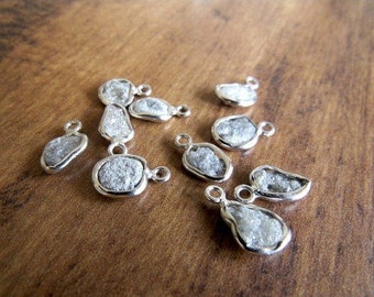 7-8 mm witte connectoren voor ruwe diamant, enkele lus, 925 zilveren connectoren voor ruwe diamant, connectoren voor ruwe diamant (opties van 1 naar 5)