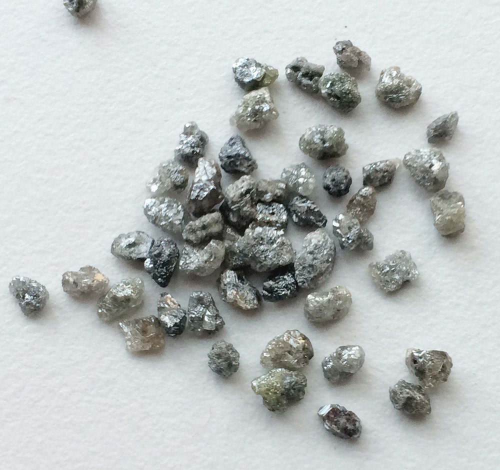 3-4mm Grey Rough Diamond, Grey Raw Diamond, Uncut Diamond, Grey Diamond, Conflict Free Diamond For Jewelry (1Ct To 100Ct Option)