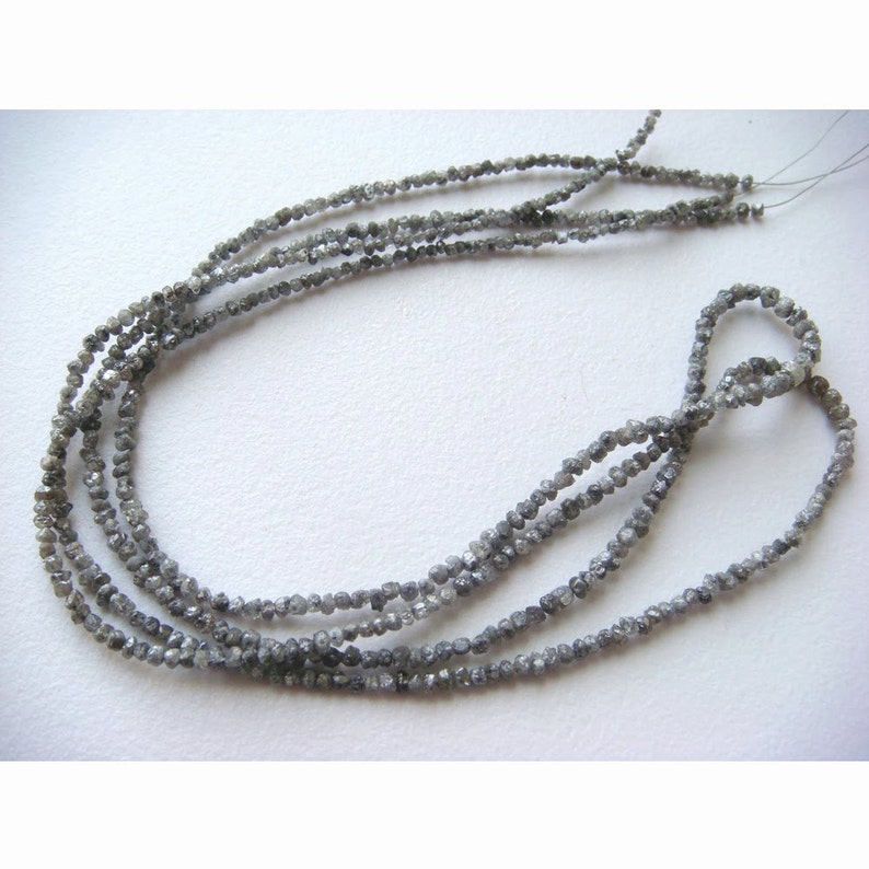 Raw Diamonds Conflict Free Diamond Rough Diamonds Natural Rondelle Beads 8 Inch Half Strand 1.5mm To 3mm Beads Grey Diamond Beads