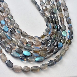 5-11mm Labradorite Plain Oval Beads, Blue Fire Gemstones, Flashy Blue Beads, Labradorite Oval Beads For Jewelry, 13 Inch - AGP191