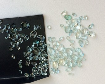 3x4mm - 5x7mm Aquamarine Oval Cut Stones, Faceted Loose Aquamarine Stones, Aquamarine For Jewelry (1Cts To 10Cts Options)  - VCA46