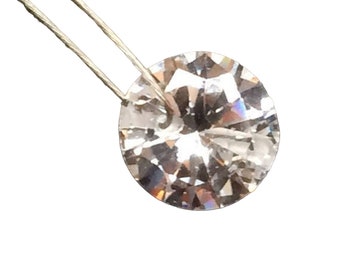Zircone cubico da 10 mm, zircone rotondo sfuso forato, 5 zirconi sfaccettati, diamanti CZ trasparenti scintillanti, zirconi taglio diamante (opzione da 4 a 50 pezzi)