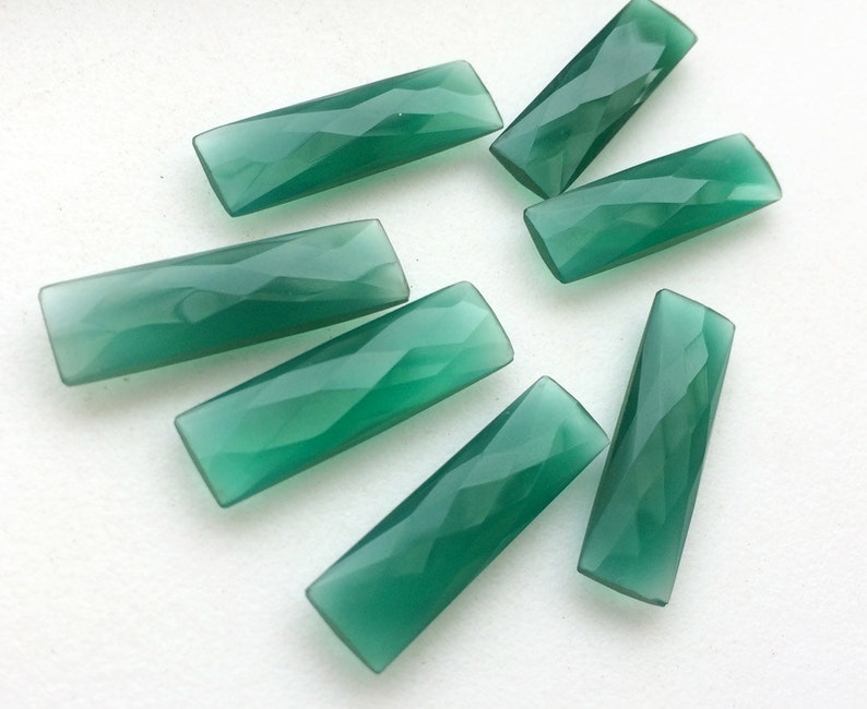 Green Quartz Rectangle For Jewelry 3 Pieces Loose Crystal Stones 18.5x28mm Approx Green Crystal Quartz Double Side Faceted