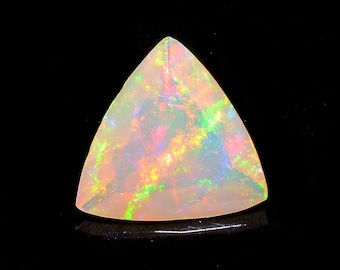 5mm Ethiopian Opal, Faceted Opal, Trillion Cut Stone, Faceted Opal For Jewelry, Fire Opal, Ethiopian Welo Opal Pointed Flat Back - O/324