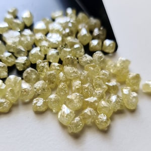 4-6mm Yellow Raw Diamond Crystal Natural Smooth Yellow Diamond Crystal Earth Mined Sparkly Loose Diamond For Jewelry (1Pc To 5Pcs ) - APKJ5