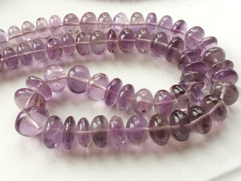 57 Pieces Purple AAAgems Amethyst Necklace 10 Inch 8-10mm Beads Amethyst Plain Rondelle Beads Amethyst Gemstone Beads