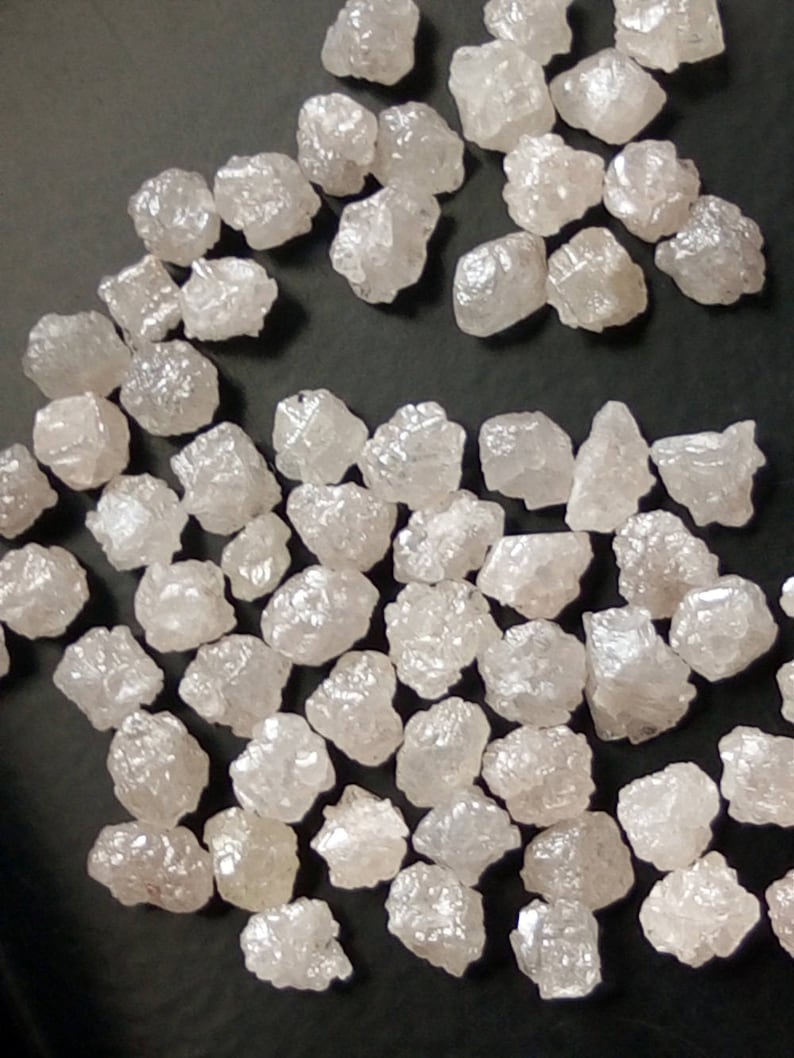 4.5-5mm White Rough Diamond, White Raw Diamond, Uncut Diamond, Loose White Diamond, Conflict Free Diamond For Jewelry 5Pc To 10Pc DDP171 image 1