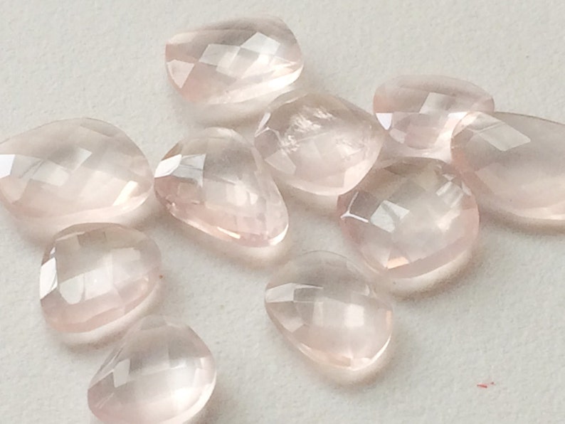 Rose Quartz Rose Cut Faceted Rose Cut Gemstones 12mm To 14mm 10 Pieces Rose Quartz