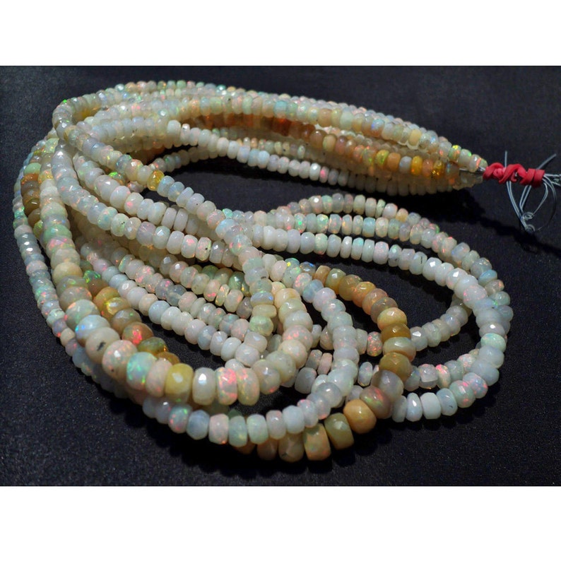 Welo Ethiopian Shaded Opal Faceted Rondelle Beads Fire Opal Beads Wholesale Opal Beads Opal Rondelle Beads Opal Jewelery