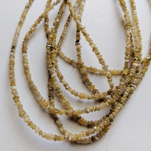 1-2mm Raw Yellow Diamond Beads, Rough Diamond Beads, Yellow Raw Uncut Diamond Beads for Jewelry (3.5IN To 14IN Options) - PVD44