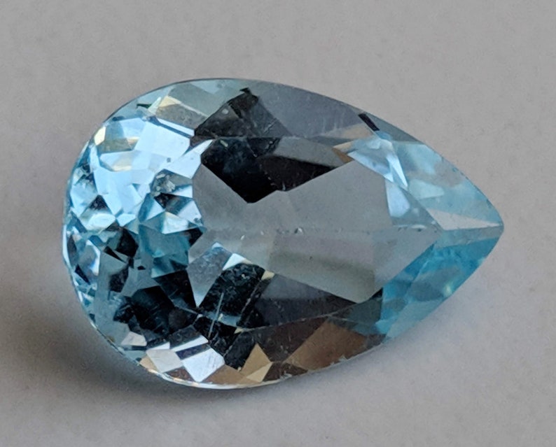 PNT21 Topaz Ring Size Blue Topaz Pear Cut Stone Loose Blue Topaz Pointed Back Stone 10x15mm Natural Blue Topaz Full Pear Cut Stone