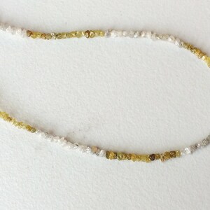 1-2mm Yellow Diamonds, White Diamonds, White & Yellow Raw Diamonds, Conflict Free Diamond, Natural Diamond Beads For Jewelry (8IN To16IN)