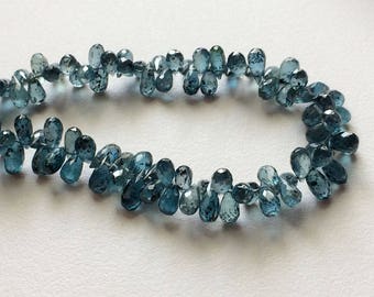 3.5x6-4x8mm Rare Green Kyanite Faceted Tear Drop Beads, Natural Green Kyanite Drops, Kyanite Drop Necklace (2IN To 8IN Options)  - A2J2