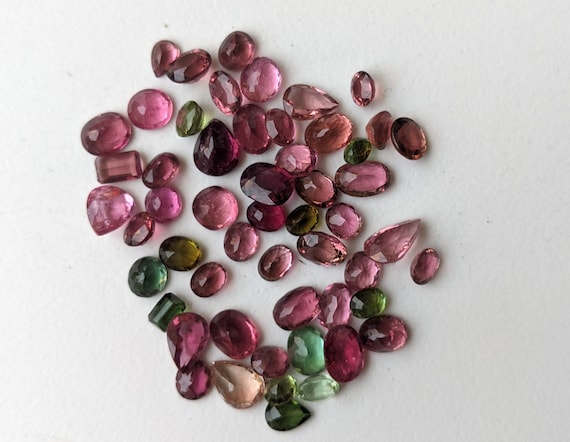 5-8mm Tourmaline Cut Stones, Multi Tourmaline Mix Shape Loose Gemstones, Faceted Tourmaline Gems for Jewelry (5Cts To 10Cts Options) - ASG39