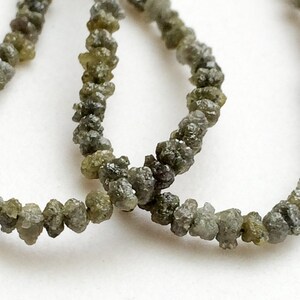 2.5-3.5mm Green Rough Diamonds, Green Raw Diamonds, Natural Green Diamond Beads For Jewelry, Green Diamond Beads (4IN To 8IN Option) - DS181