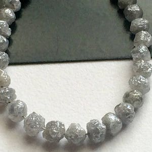 4-5mm Natural Rondelle Grey Raw Diamond Beads, Large Grey Rough Diamond Rondelle Beads, Grey Diamond Beads (5Pcs To 20 Pcs) - DDP230