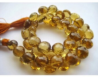 9mm-10mm Beer Quartz Faceted Onion Briolettes, Beer Quartz Briolette Beads, Faceted Beer Quartz For Jewelry (18Pcs To 36Pcs Options)