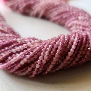 2.5mm Pink Tourmaline Faceted Rondelles Natural Pink Tourmaline Beads Pink Tourmaline For Necklace / Jewelry (1STR - 5STR Options) - DGA54