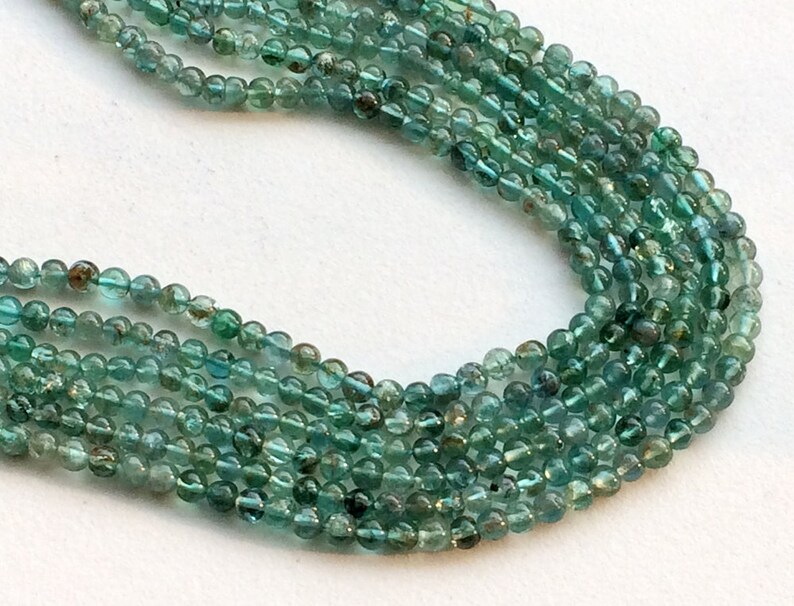 4-4.5mm WHOLESALE 5 Strands Green Apatite Beads Green Apatite Plain Round Beads RAMA139 Green Apatite Necklace