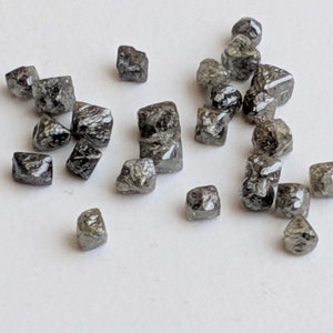 Diamante en bruto gris oscuro de 2,5-3 mm, diamante natural en bruto, diamante sin tallar, 5 piezas de diamante suelto para joyería - PPD319 imagen 2