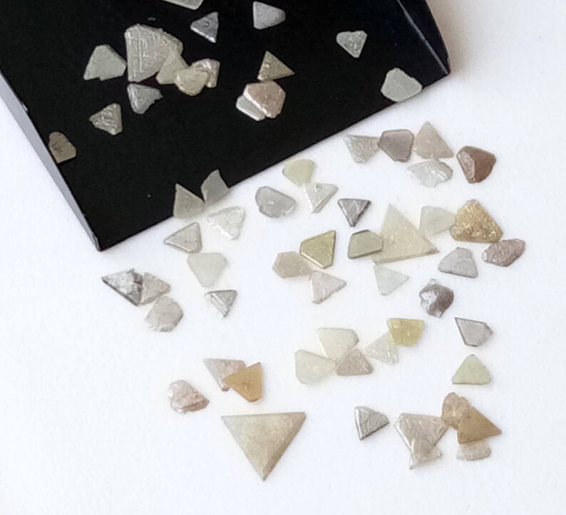 4-6mm Grey Rough Diamond Slices Natural Grey Rough Triangle | Etsy