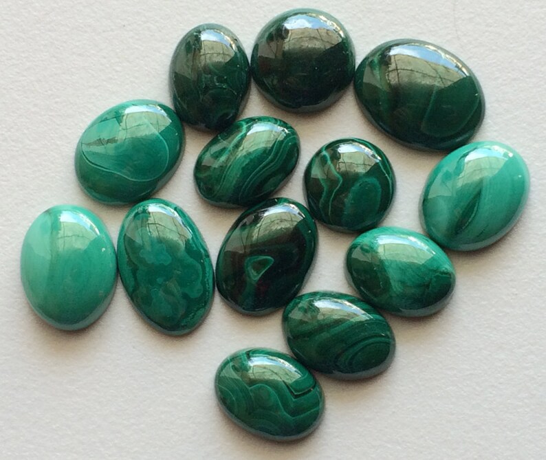 20x13mm to 13mm Green Malachite Gemstone Green Kidney Stone Etsy