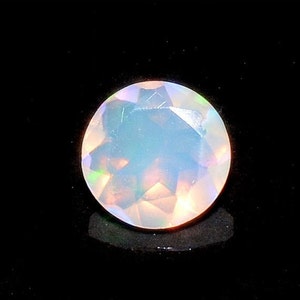 8mm Huge Ethiopian Opal, Round Faceted Opal, Fancy Cut Stone For Ring, Faceted Cabochon, Fire Opal, Opal For Jewelry, 1.1cts Approx, EO1 image 1