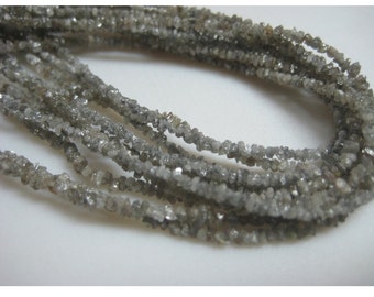 2mm Grey Rough Diamonds, Natural Raw Grey Uncut Diamond Beads, Grey Raw Diamond Beads For Jewelry (4IN To 16IN Options)