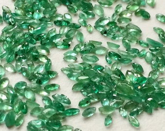 2x3mm - 3x4mm Emerald Marquise Cut Stones, Natural Emerald Marquise Gemstones For Jewelry, Loose Emerald (1CTW To 10CTW Options)- PGPA155
