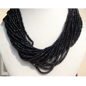 3mm Black Spinel Micro Faceted Rondelles, Black Spinel Faceted Beads, Black Spinel Faceted Rondelles For Jewelry (1ST To 5ST Options)
