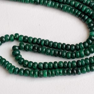 3-4mm Emerald Beryl Quartz Beads, Plain Rondelle Emerald Beryl Beads, Emerald Beryl Quartz For Necklace (8.5IN To 17IN Options)-APH26